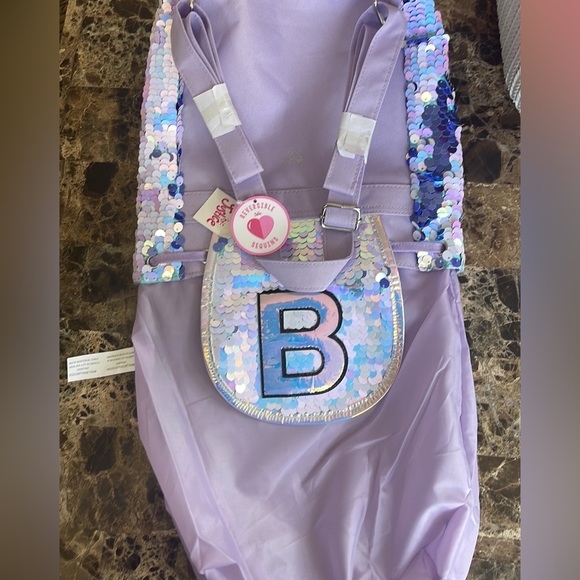 ❣️RARE❣️Justice Mermaid Flip Sequin Mini Rucksack Backpack❣️Initial “J” - Picture 9 of 9